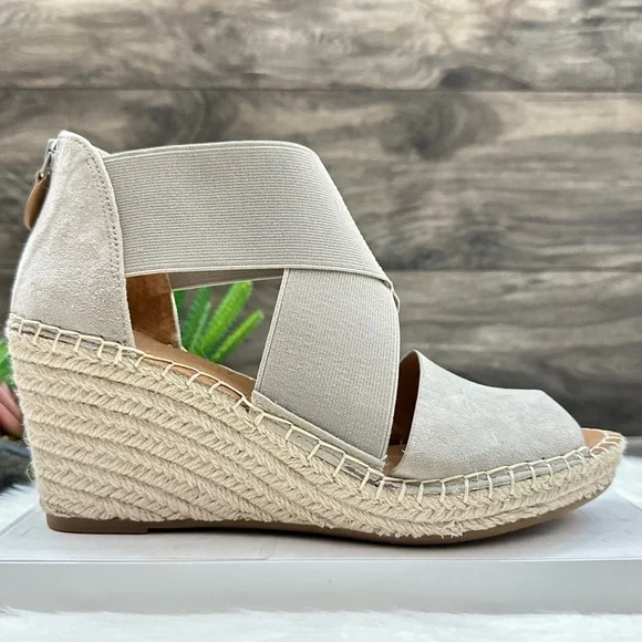 ❌SOLD❌NIB Gentle Souls Kenneth Cole Colleen X Elastic Espadrille Wedge Sandal - Picture 6 of 14